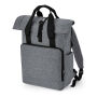 Recycled Twin Handle Roll-Top Laptop Backpack - Black - One Size