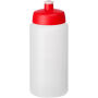 Baseline® Plus grip 500 ml sportfles met sportdeksel - Transparant/Rood