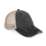 Ecologische uniseks truckerpet met verwassen look Washed black / Beige One Size