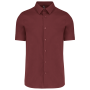 Heren stretch overhemd korte mouwen Wine S Heren stretch overhemd korte mouwen Wine S
