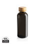 GRS recycled PET fles met bamboe dop, zwart