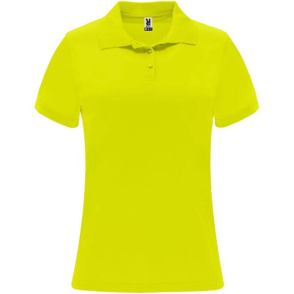 Monzha short sleeve women's sports polo - Fluor Yellow - 2XL