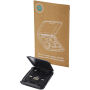 Savvy modulaire oplaadkabel van gerecycled plastic met telefoonhouder - Zwart