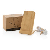 Bamboe 5W draadloze oplaadstandaard, bruin