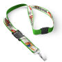 Afneembare polyester keycord met gesublimeerde satijnen overlay