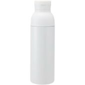 Illuminate 650 ml RCS gerecyclede dubbelwandige roestvrijstalen waterfles met 3-delige dekselset - Wit