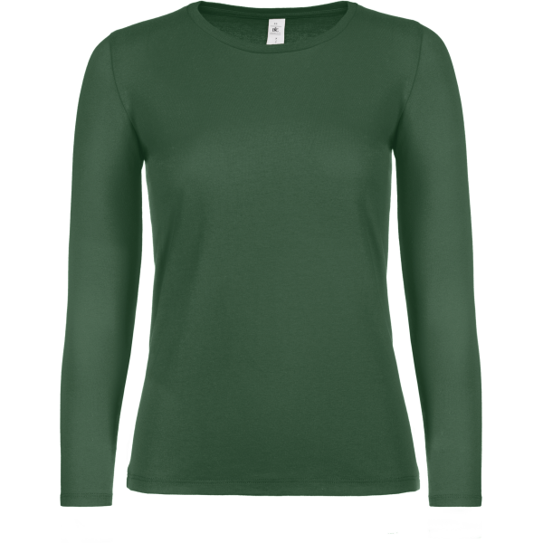 #E150 Ladies' T-shirt long sleeves Bottle Green XS #E150 Ladies' T-shirt long sleeves Bottle Green XS