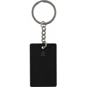 Recyclede roestvrijstalen rechthoekige sleutelhanger Jax zwart