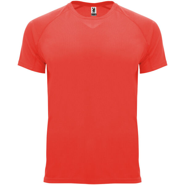 Bahrain short sleeve kids sports t-shirt - Fluor Coral - 12