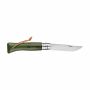 Opinel Colorama No 08 zakmes in een  riemetui - groen