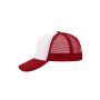 5 Panel Polyester Mesh Cap white/red one size