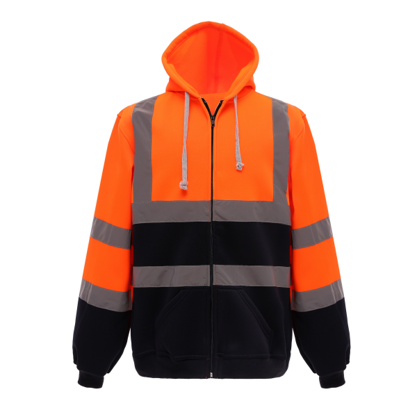 Veiligheidssweatervest met capuchon Orange / Navy L Veiligheidssweatervest met capuchon Orange / Navy L
