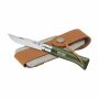 Opinel Colorama No 08 zakmes in een  riemetui - groen