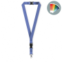 Afneembare polyester veiligheids lanyard in Pantone-kleur met zeefdruk en metalen karabijnhaak