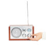 Houten design AM/FM radio CLASSIC bruin, zilver