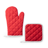 ENEKO Keukenset, ovenwant en pannenlap - rood