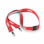 Polyester Pantone-gematchte zeefdruk keycord met 2 clips
