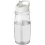 H2O Active® Pulse 600 ml sportfles met tuitdeksel - Transparant/Wit