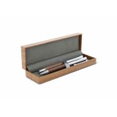 Balpen en rollerball set walnoot hout - Hout