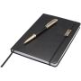 Legato set met A5 notitieboek en rollerbalpen (blauwe inkt) - Zwart