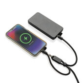 LoopAmp RCS rPET verstelbare telefoonarmband 60W kabel, zwart