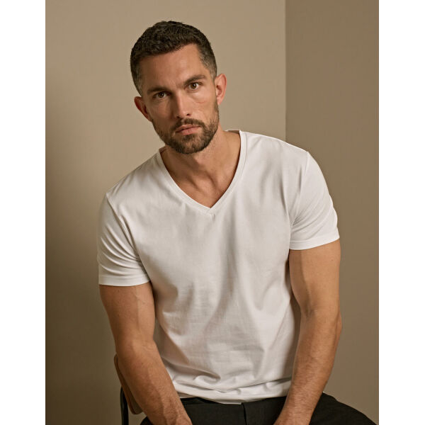 Mens Stretch V-Tee - White - S Mens Stretch V-Tee - White - S
