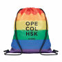 BOW - Regenboog RPET trekkoordrugzak - Multicolour