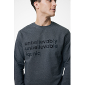 Iqoniq Denali gerecycled katoen sweater ongeverfd, ongeverfd antraciet (S)