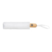21" Impact AWARE™ RPET 190T bamboe auto open/dicht paraplu, wit