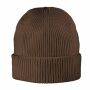 Exclusive Recycled Fine Rib Beanie, Donkerbruin