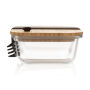 Glazen lunchbox met bamboe deksel, transparant