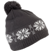 Gebreide kerstmuts met sterren Steel Grey One Size