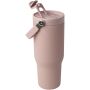 Bronx 900 ml RCS gecertificeerde, vacuüm geïsoleerde beker van gerecycled roestvrij staal en koper met deksel met dubbele functie - Dusty Pink