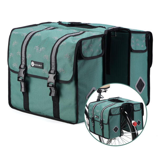 Packaway Dubbele Fietstassen - Waterdicht Fietstassen Elektrische Fiets - Reflectie - Fiets Patroon 36 Liter