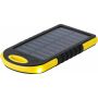 Rubberen ABS zonne-energie powerbank Arin zwart Rubberen ABS zonne-energie powerbank Arin zwart