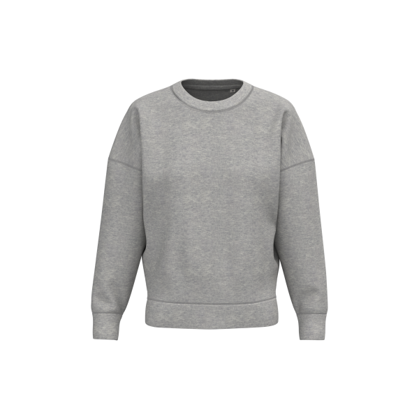 Ecologische dames sweater met ronde hals en afhangende mouwen Moon Grey Heather XS Ecologische dames sweater met ronde hals en afhangende mouwen Moon Grey Heather XS