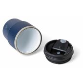 ?Gerecycled roestvrijstalen dubbelwandige drinkbeker (175 ml) Oli zwart