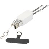 Anser gerecycleerde plastic smartphonesnoer met geïntegreerde 27W 5-in-1 kabel - Wit