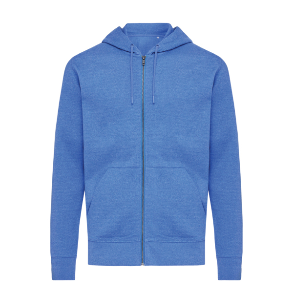 Iqoniq Abisko gerecycled katoen hoodie met rits, heather blue (XS)