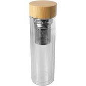 Bailey 400 ml infuusfles van borsilicaatglas met bamboe deksel - Transparant helder