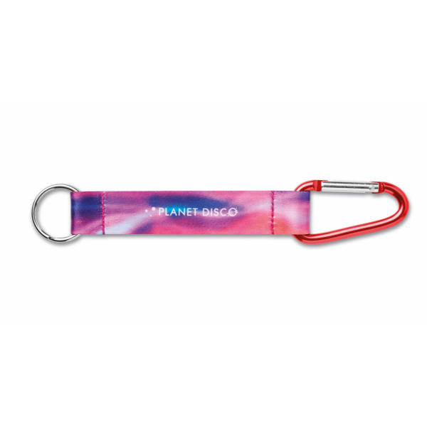 Karabijnhaak met gesublimeerde rPET strap Karabijnhaak met gesublimeerde rPET strap