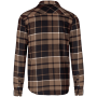 Geruit overshirt met sherpavoering Camel / Black Checked M