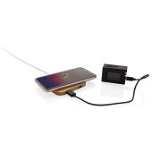 Bamboe 10W draadloze oplader met USB, bruin