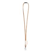 75096. SET Lanyard CORK Lang (Ø 5 mm) met 9 mm karabijnhaak en Ø 5 mm veiligheidssluiting
