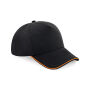 Authentic 5 Panel Cap - Piped Peak black/orange one size