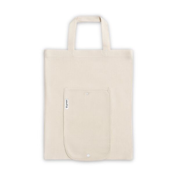 BEIRUT. Opvouwbare tas in katoen (50%), gerecycleerd katoen (30%) en polyester (20% rPET) (140 g/m²)