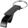 Tao RCS recycled aluminium bottle and can opener with keychain - Solid black