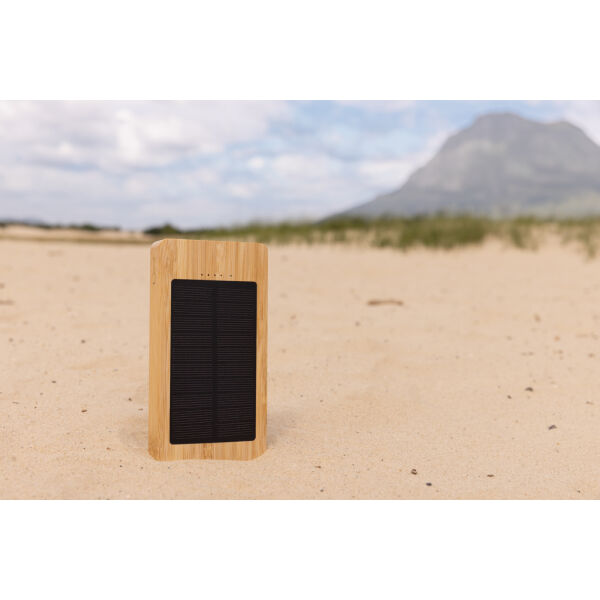 Sunwick 10.000 mAh bamboe solar powerbank, bruin Sunwick 10.000 mAh bamboe solar powerbank, bruin