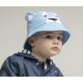 BABY BUCKET HAT, PALE BLUE BEAR, 12M, LARKWOOD