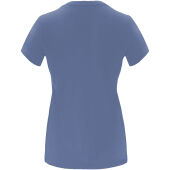 Capri damesshirt met korte mouwen - Denim blauw - 3XL